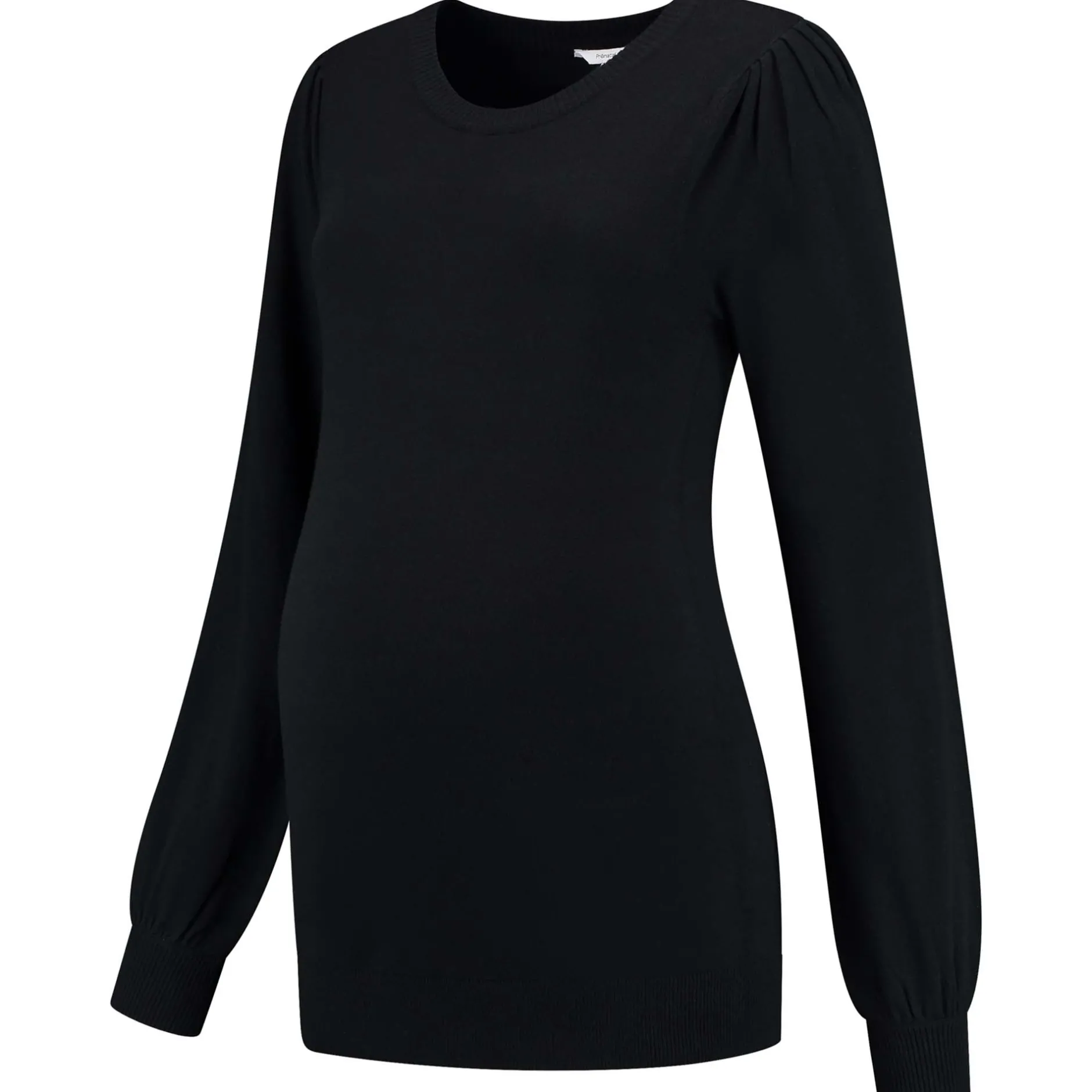 Basics|Truien & Vesten*Prénatal zwangerschapstrui lange mouwen effen zwart Black