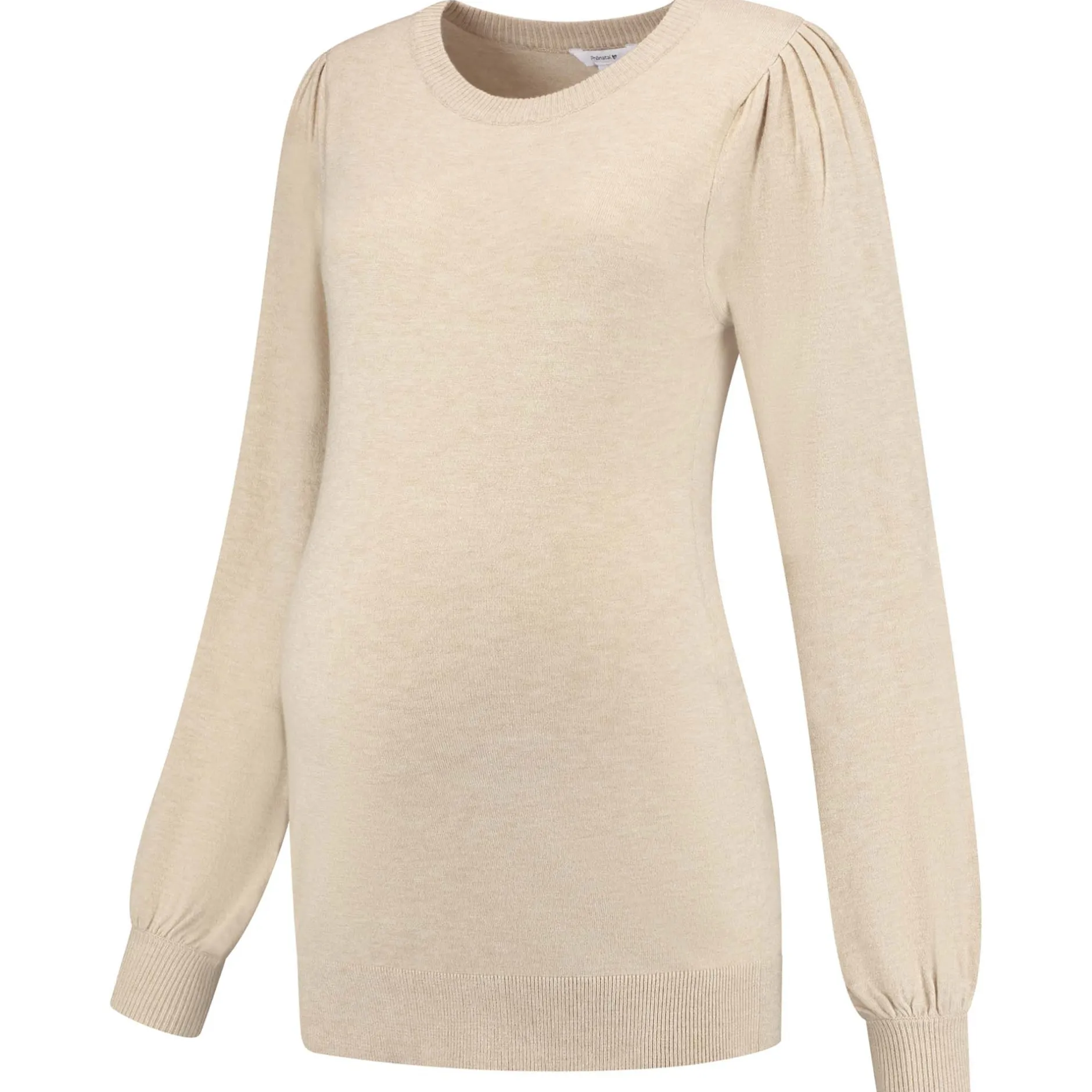 Basics|Truien & Vesten*Prénatal zwangerschapstrui lange mouwen effen beige Light Brown Melange