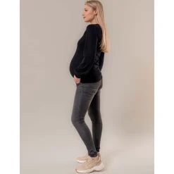 Basics|Truien & Vesten*Prénatal zwangerschapstrui lange mouwen effen zwart Black