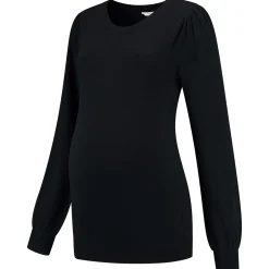 Basics|Truien & Vesten*Prénatal zwangerschapstrui lange mouwen effen zwart Black