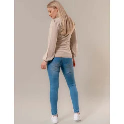 Basics|Truien & Vesten*Prénatal zwangerschapstrui lange mouwen effen bruin Light Brown Melange