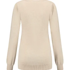 Basics|Truien & Vesten*Prénatal zwangerschapstrui lange mouwen effen bruin Light Brown Melange