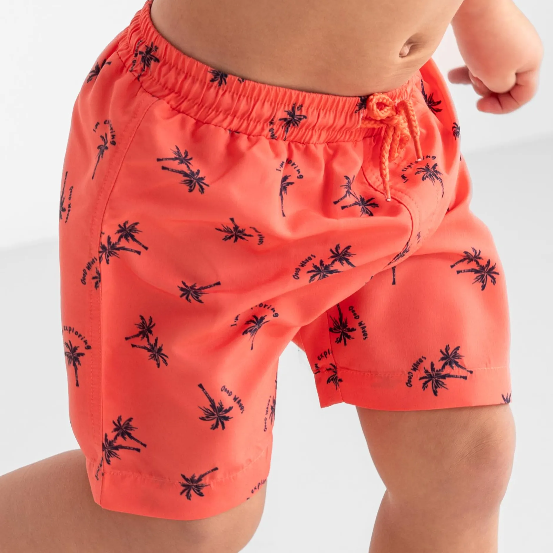 Zwembroeken|Zwemkleding*Prénatal zwemshort palmbomen all over print oranje Midorange
