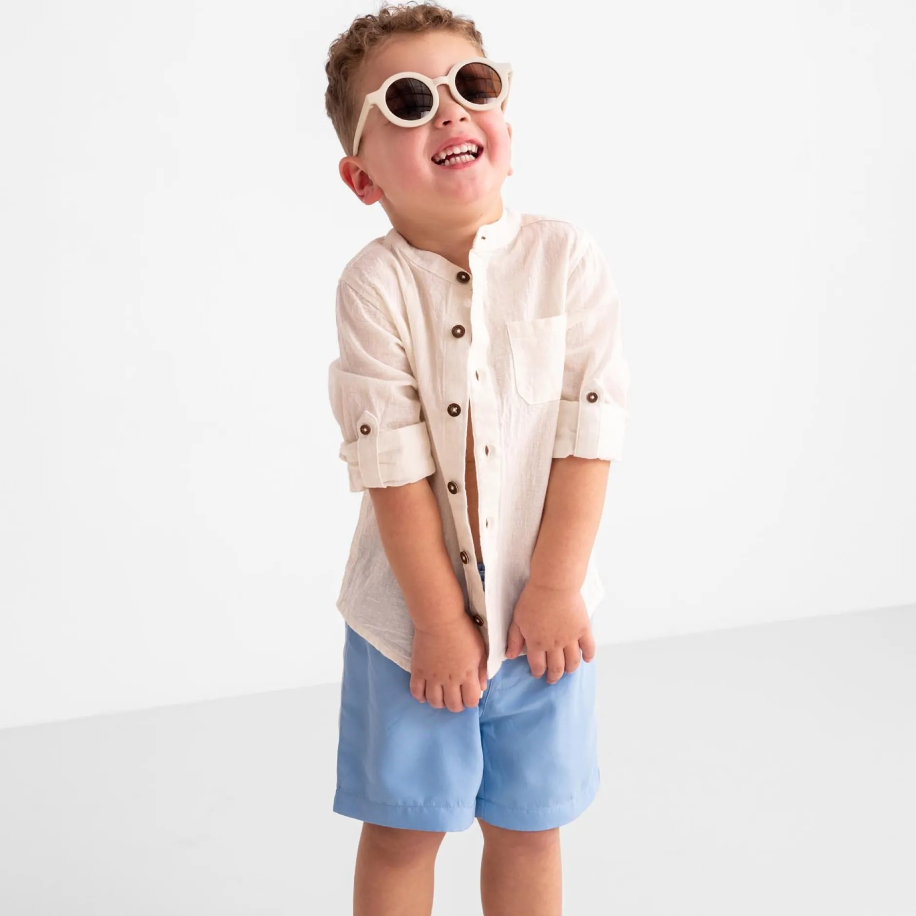 Zwembroeken|Zwemkleding*Prénatal zwemshort uni effen blauw Light Sky Blue