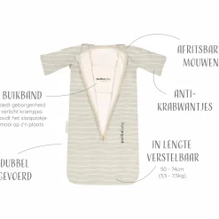 Inbakerdoeken & Inbakerslaapzakken|Vier Seizoenen*Puckababy newborn slaapzak Green Stripes