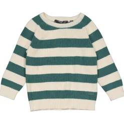Truien & Vesten|Truien & Sweaters*Quapi peuter trui lange mouwen strepen groen Dark Mint Green