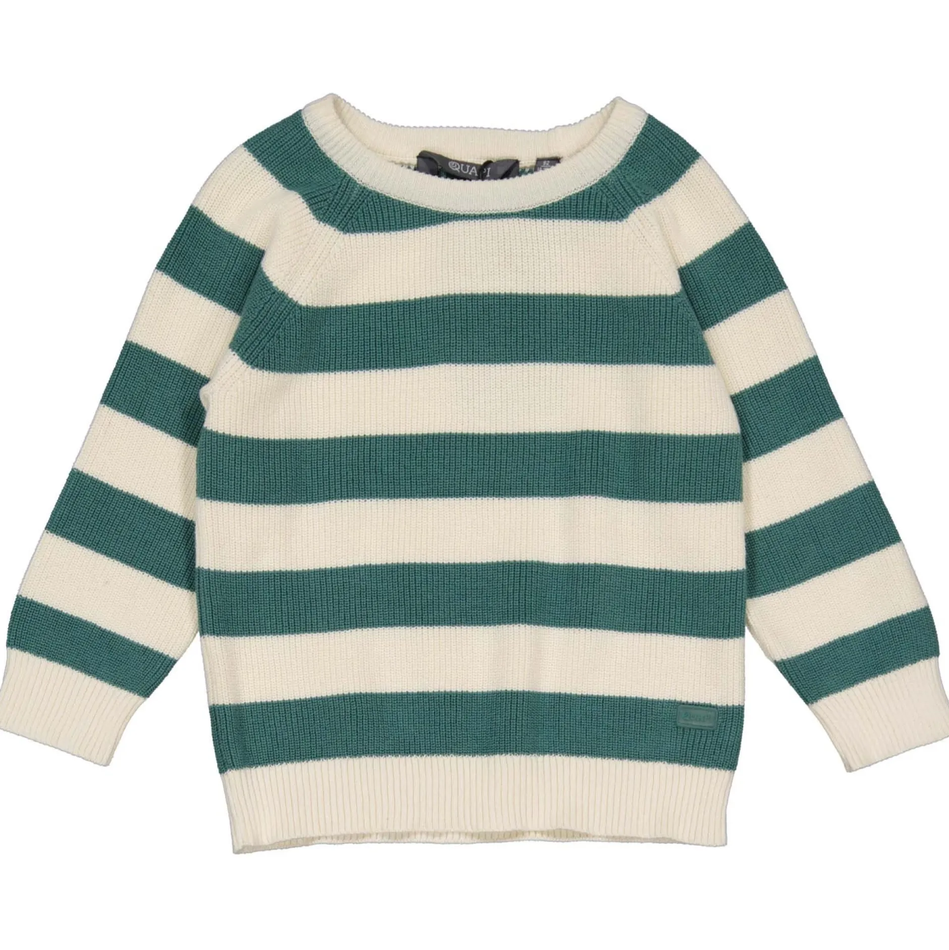 Truien & Vesten|Truien & Sweaters*Quapi peuter trui lange mouwen strepen groen Dark Mint Green