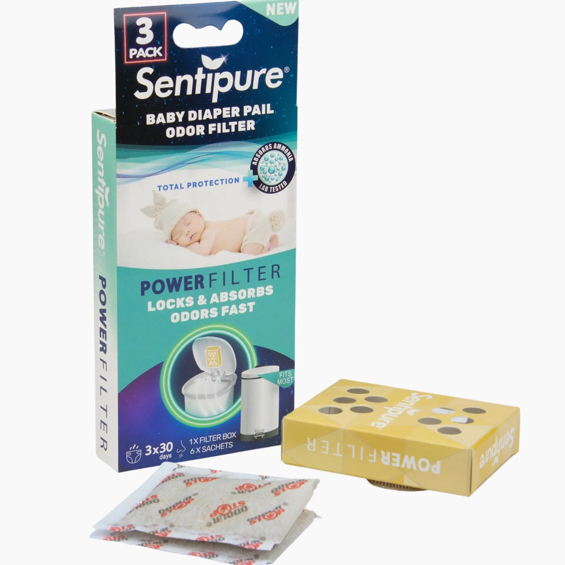 Luieremmers*Sentipure Luieremmer geurfilter 3 pack wit
