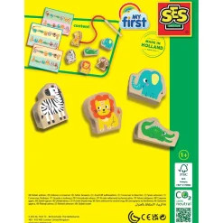 Tekenen|Puzzels & Spellen*SES My First - Houten dieren kralen rijgen Multi