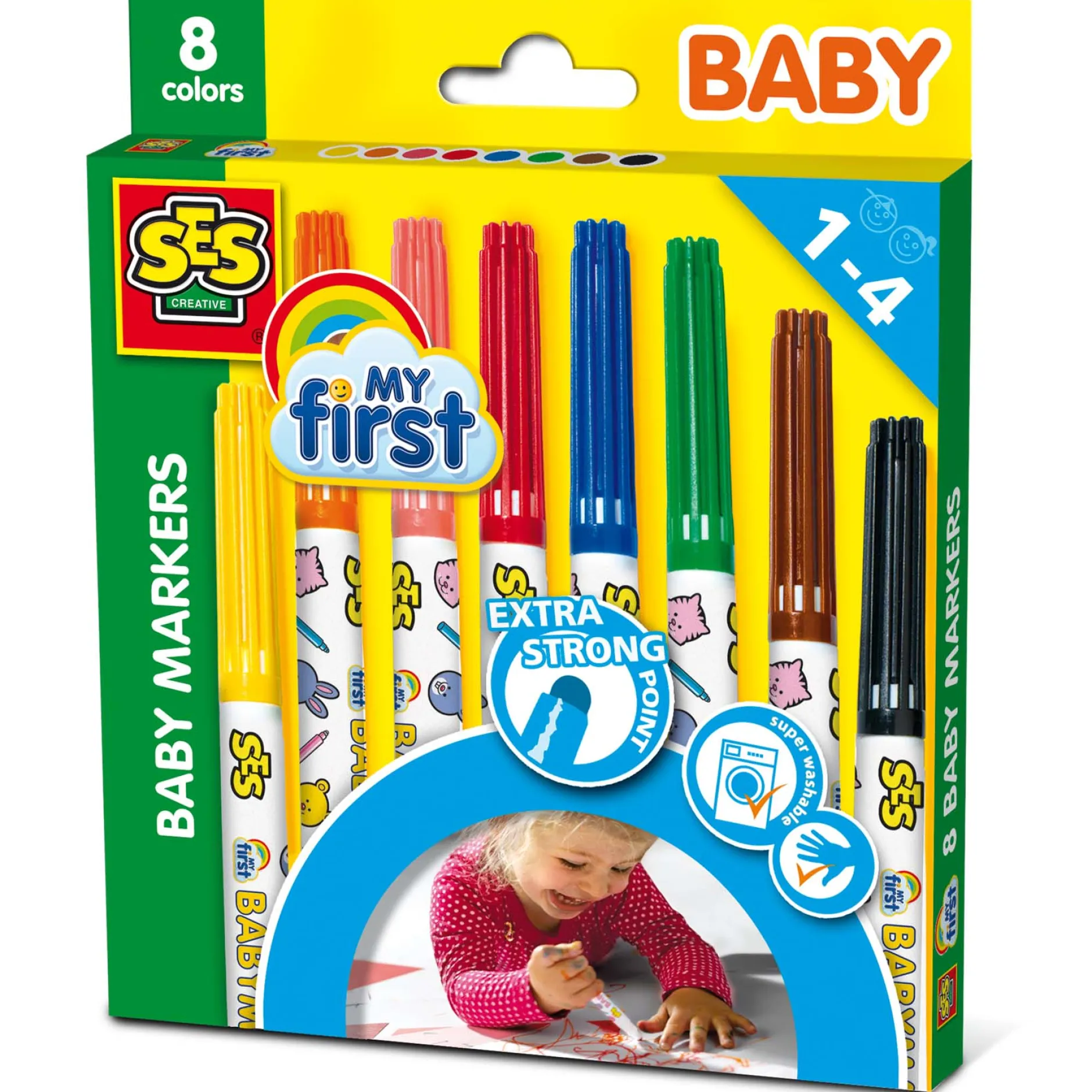 Puzzels & Spellen|Tekenen*SES My First babymarkers - 8 viltstiften Multi