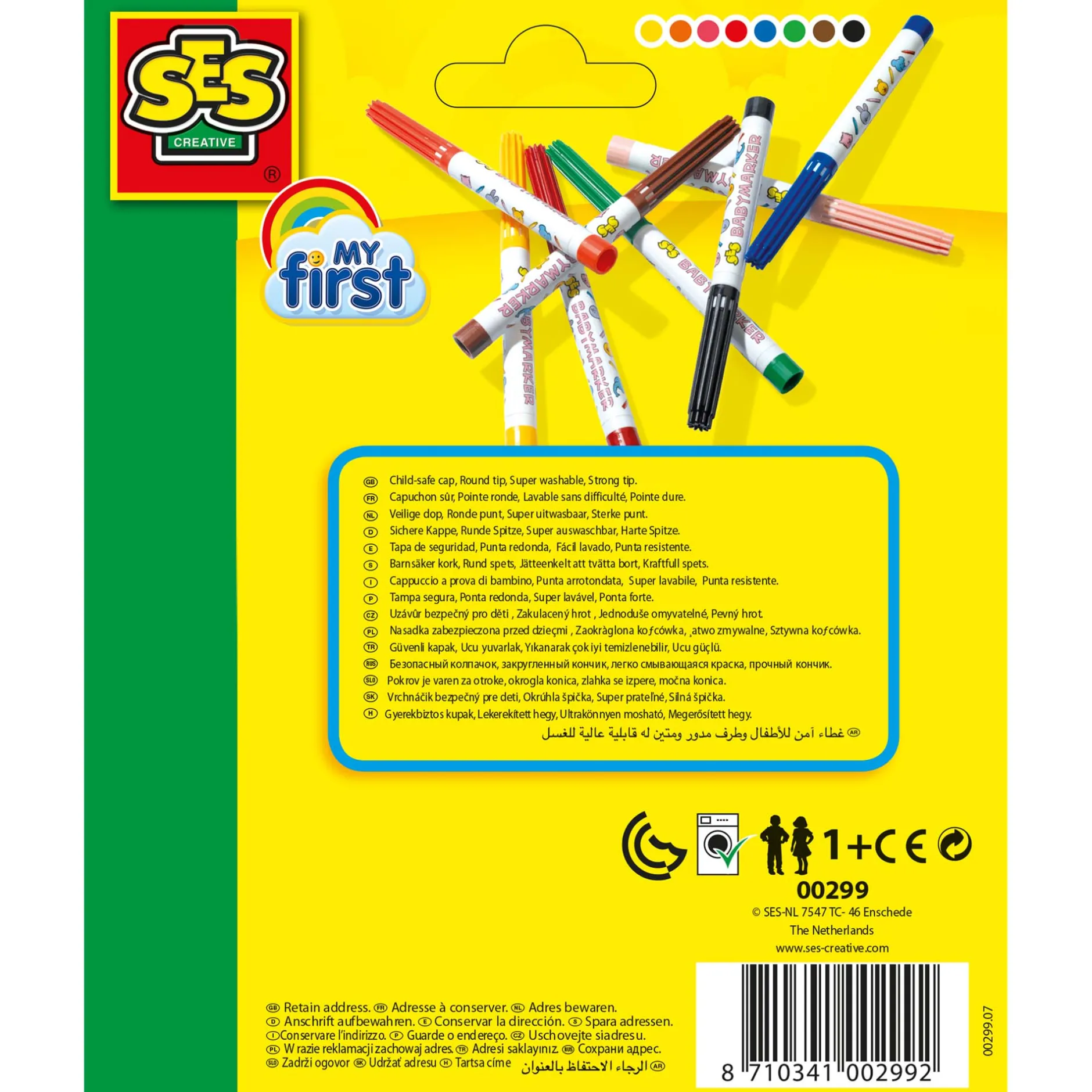 Puzzels & Spellen|Tekenen*SES My First babymarkers - 8 viltstiften Multi