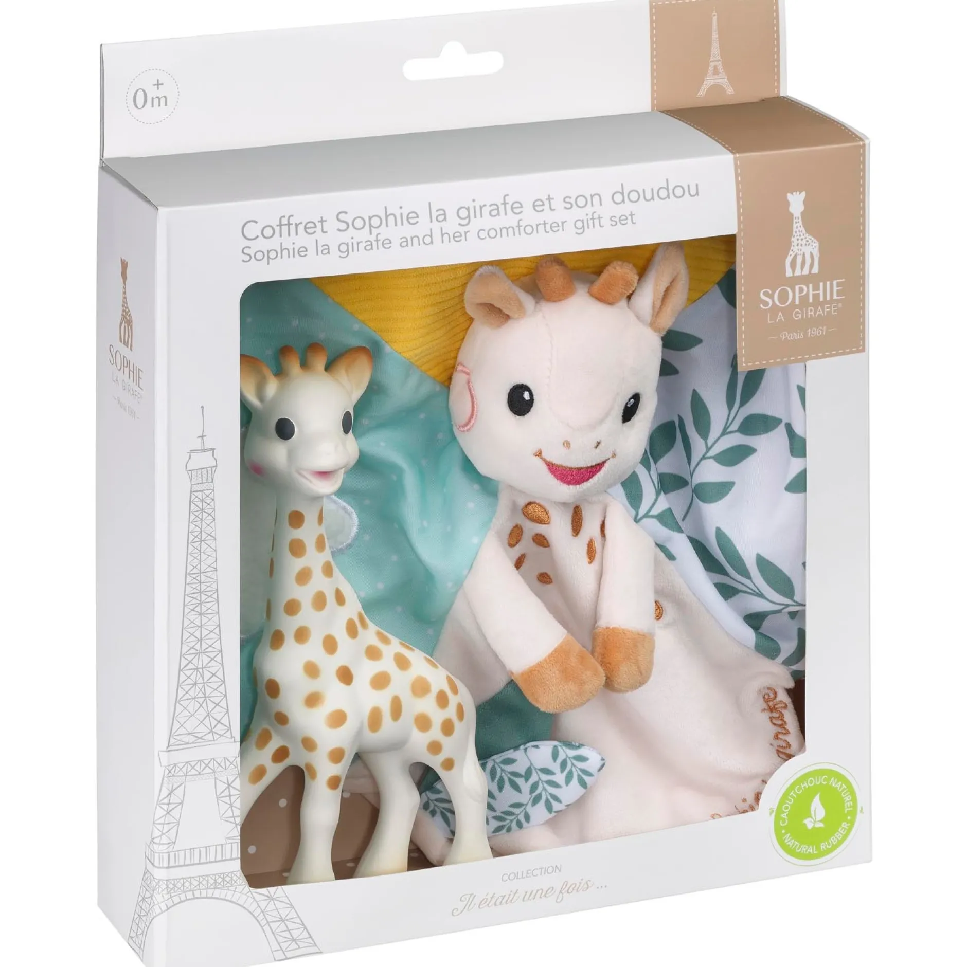 Feestartikelen|Kraamcadeaus*Sophie de Giraf giftset met knuffeldoekje Beigebrown