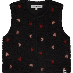 Vesten|Truien & Vesten*Stains & Stories peuter gilet mouwloos hartjes zwart Black