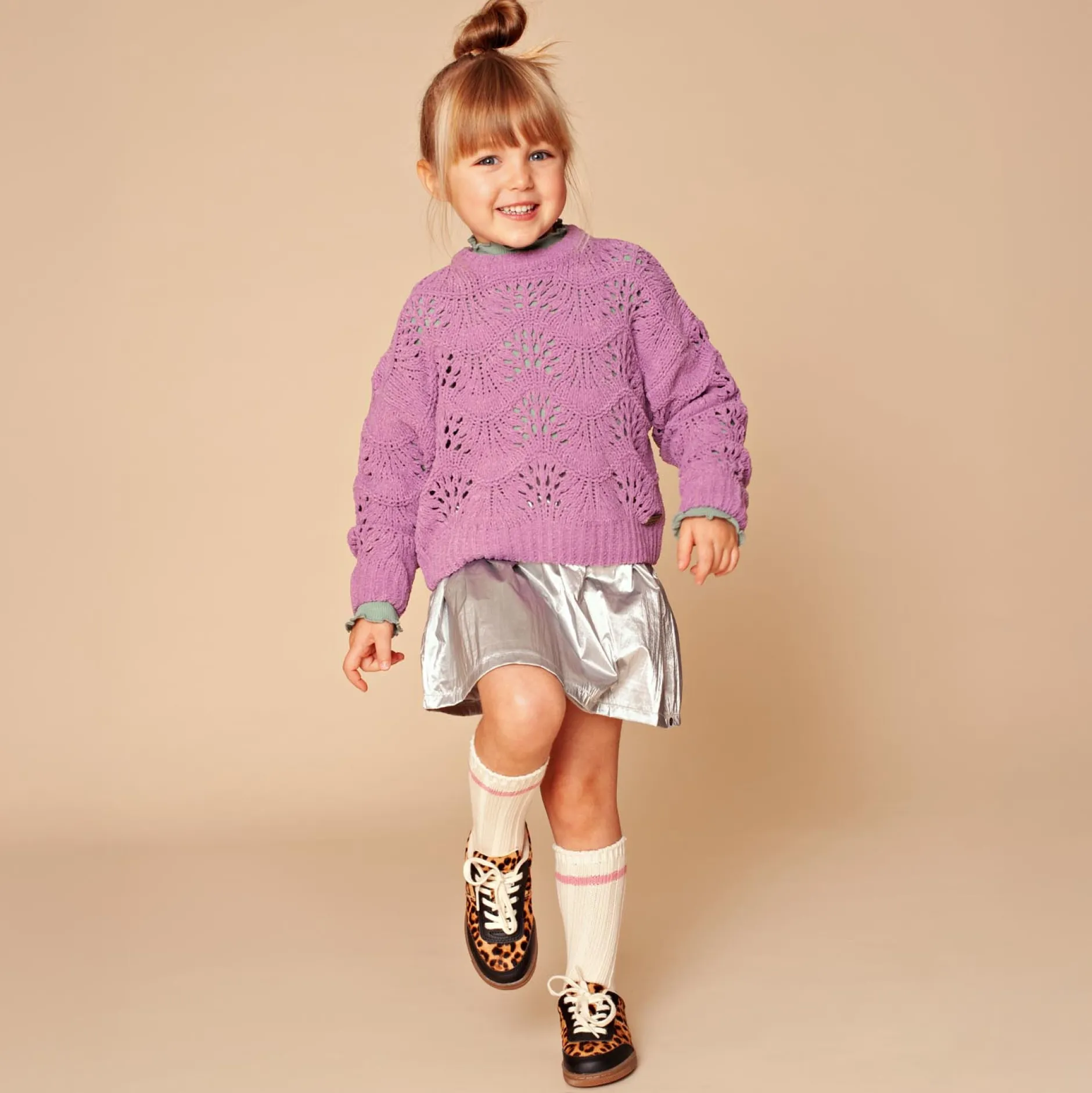 Jurken & Rokken|Jurken & Rokken*Stains & Stories peuter rok effen zilver Silver