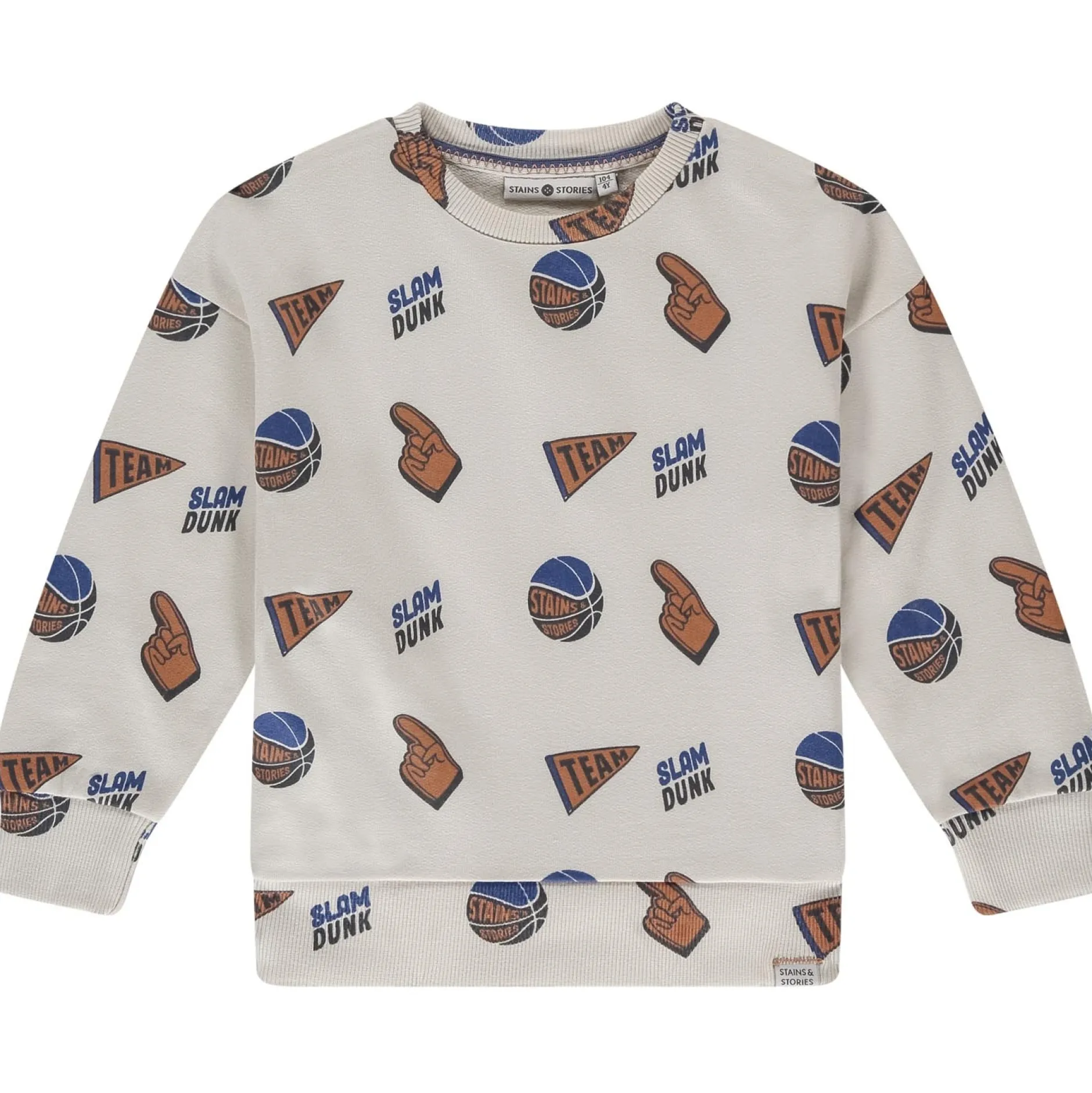Truien & Vesten|Truien & Sweaters*Stains & Stories peuter sweater lange mouwen all over print multi Off-White
