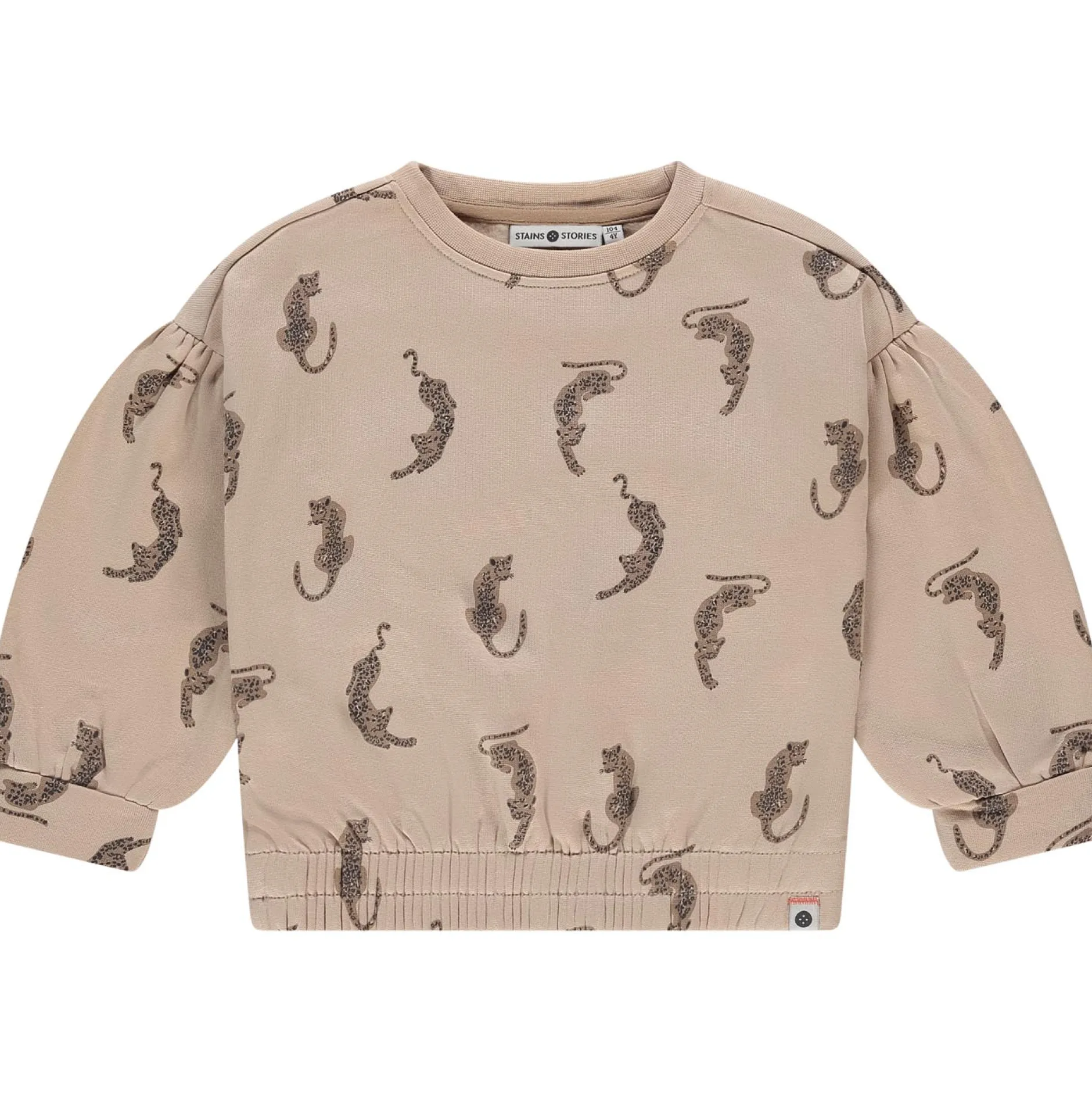 Truien & Vesten|Truien & Sweaters*Stains & Stories peuter sweater lange mouwen all over print beige Dark Off-White