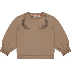 Truien & Vesten|Truien & Sweaters*Stains & Stories peuter sweater lange mouwen printopdruk bruin Lightbrown