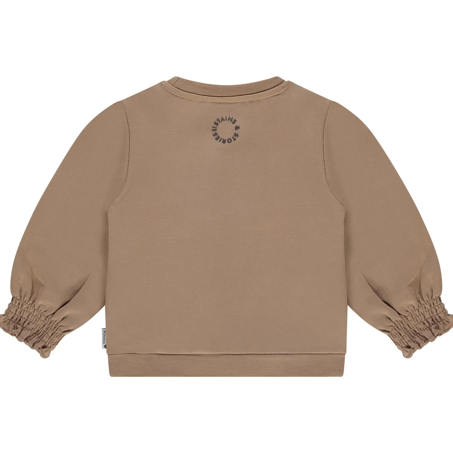 Truien & Vesten|Truien & Sweaters*Stains & Stories peuter sweater lange mouwen printopdruk bruin Lightbrown