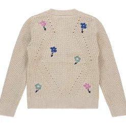 Truien & Vesten|Vesten*Stains & Stories peuter vest lange mouwen bloemen multi Dark Off-White