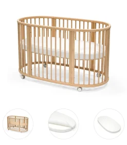 Bundels & Combideals|Ledikanten*Stokke Sleepi Bed bundel naturel met matras & hoeslaken