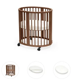 Bundels & Combideals|Wiegjes*Stokke Sleepi Mini bundel warm bruin met matras & hoeslaken