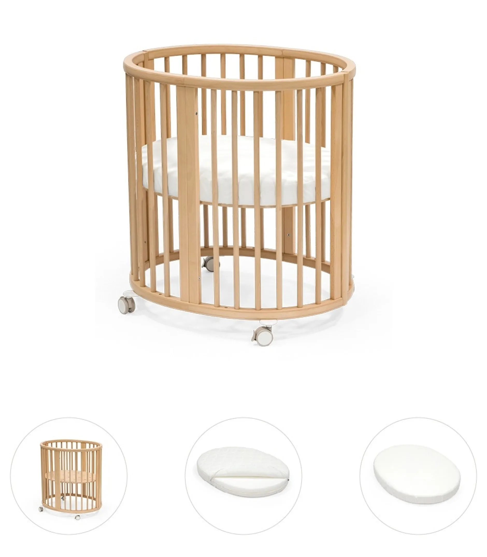 Bundels & Combideals|Wiegjes*Stokke Sleepi Mini bundel naturel met matras & hoeslaken
