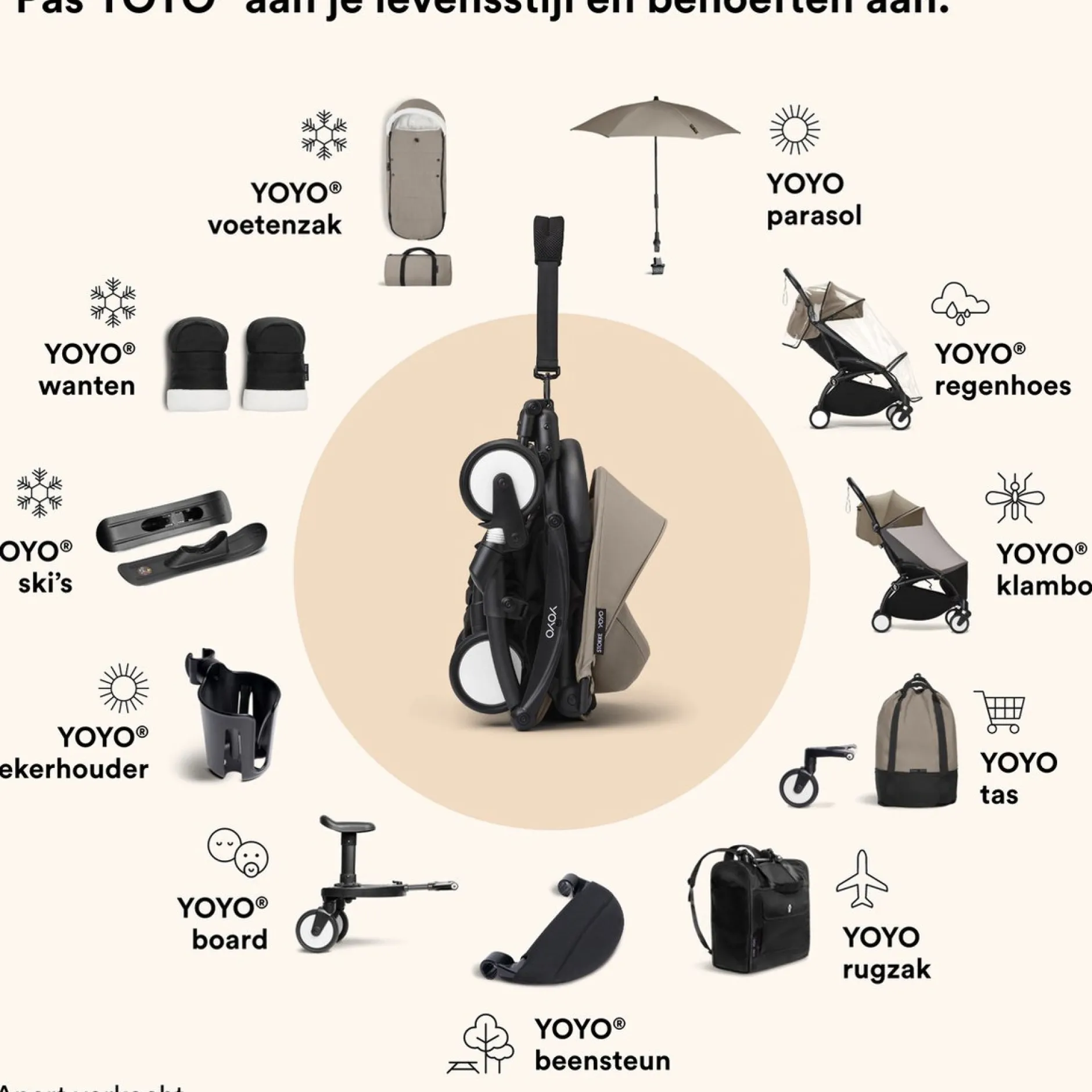 Voetenzakken|Voetenzakken*Stokke Yoyo voetenzak Taupebrown