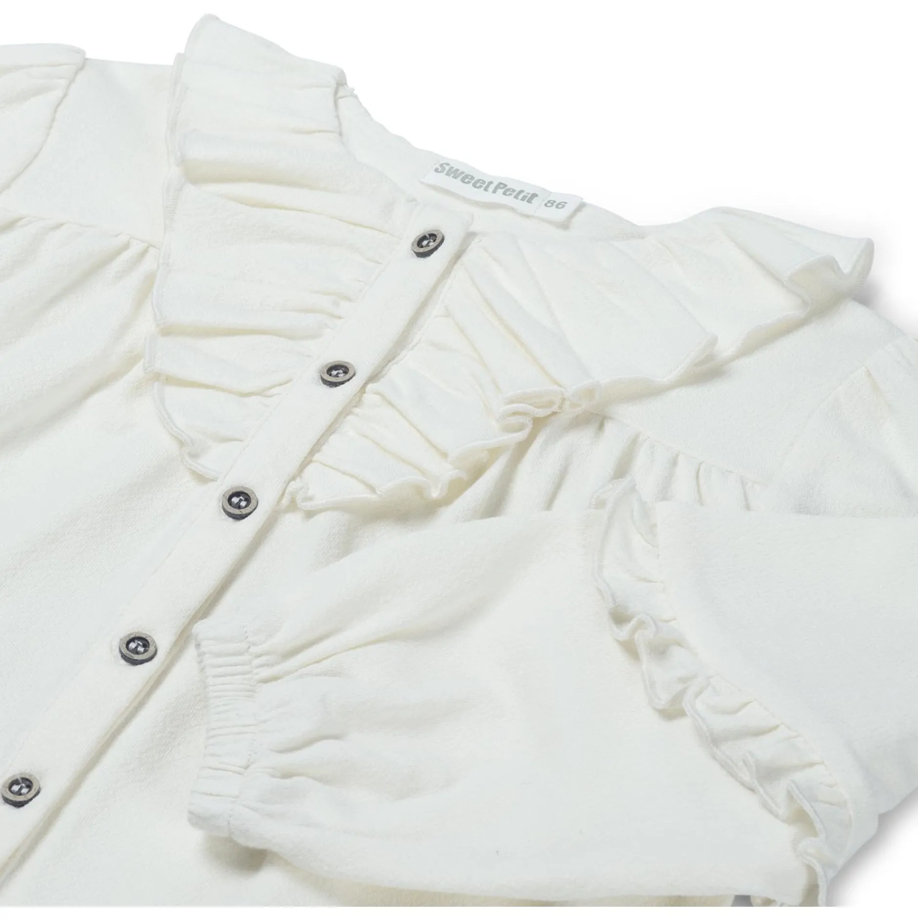 Shirts & Blouses|Shirts & Blouses*Sweet Petit baby blouse Sas lange mouwen effen wit Dark Off-White