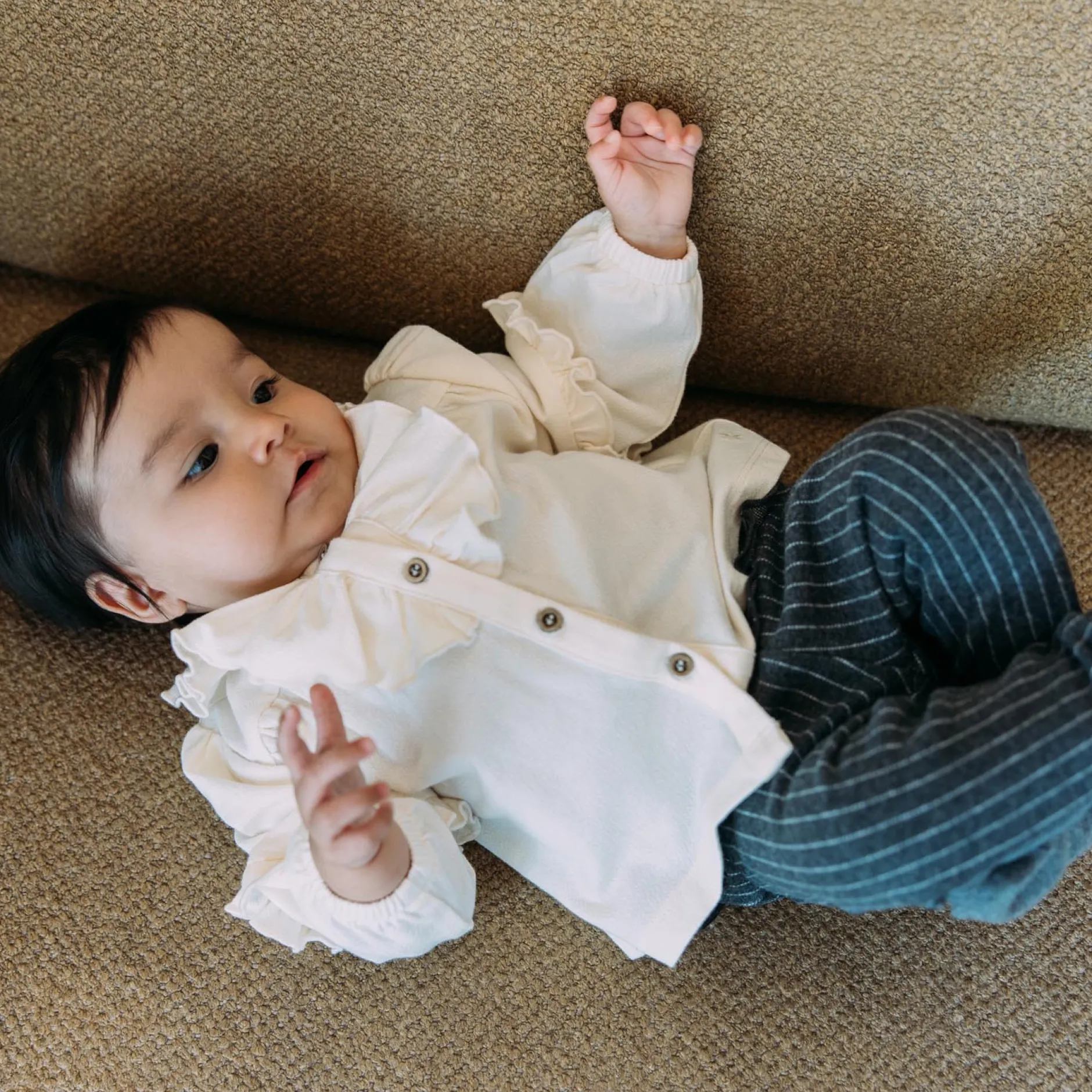 Shirts & Blouses|Shirts & Blouses*Sweet Petit baby blouse Sas lange mouwen effen wit Dark Off-White