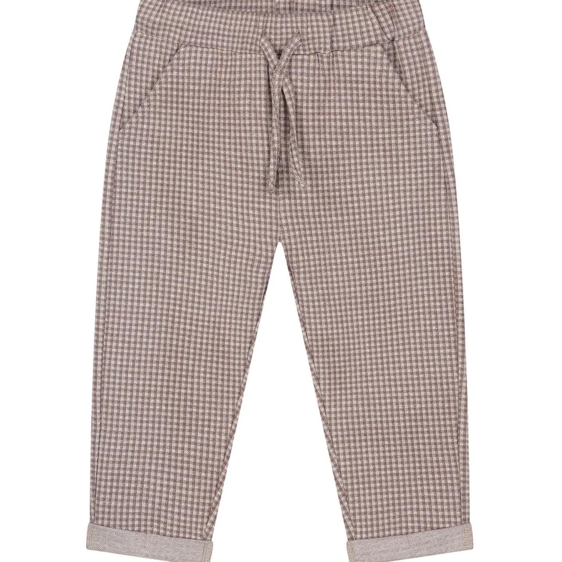 Broeken & Tuinbroeken|Broeken*Sweet Petit baby broek Goof ruit bruin Dark Brown Melange