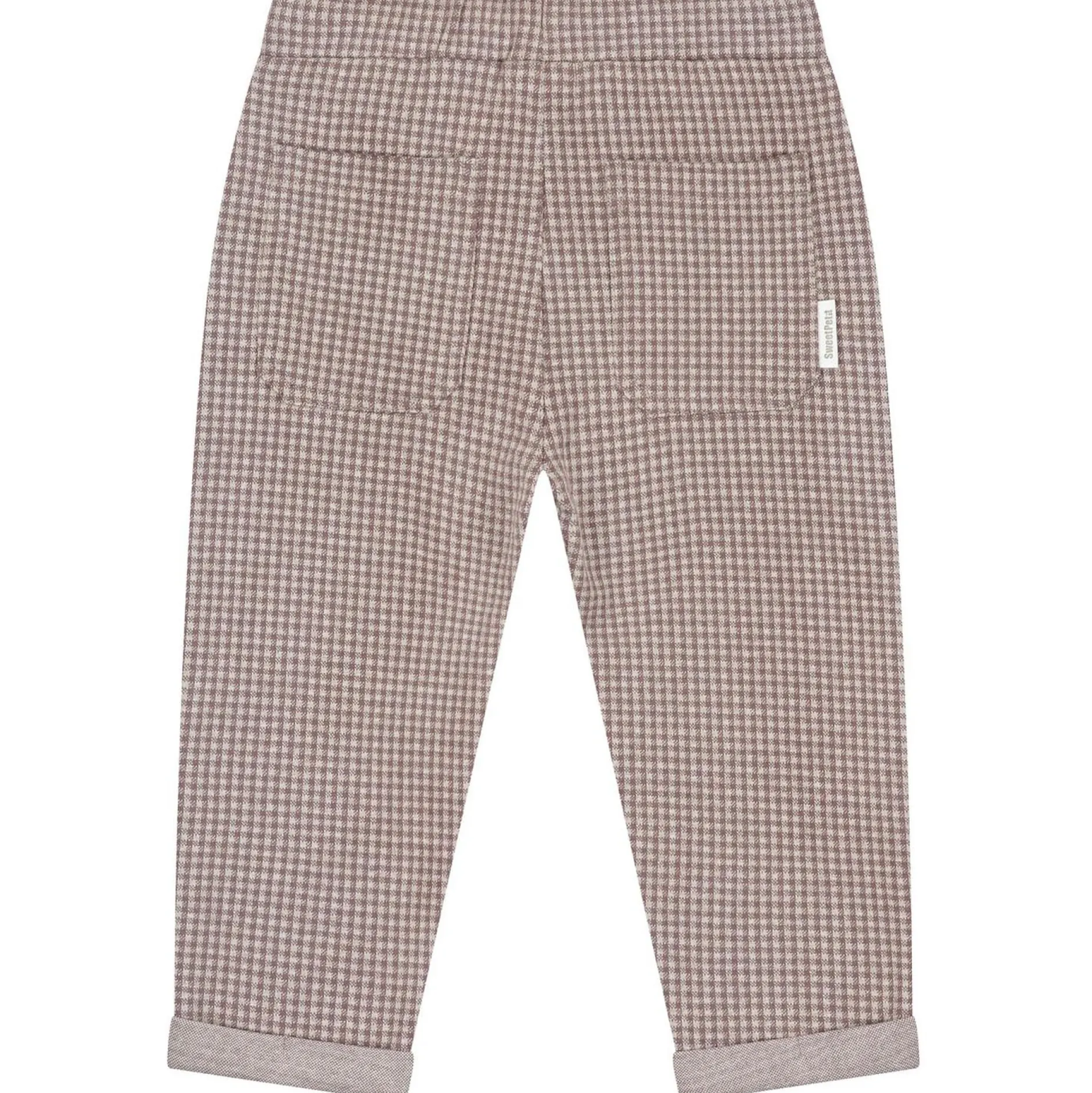 Broeken & Tuinbroeken|Broeken*Sweet Petit baby broek Goof ruit bruin Dark Brown Melange