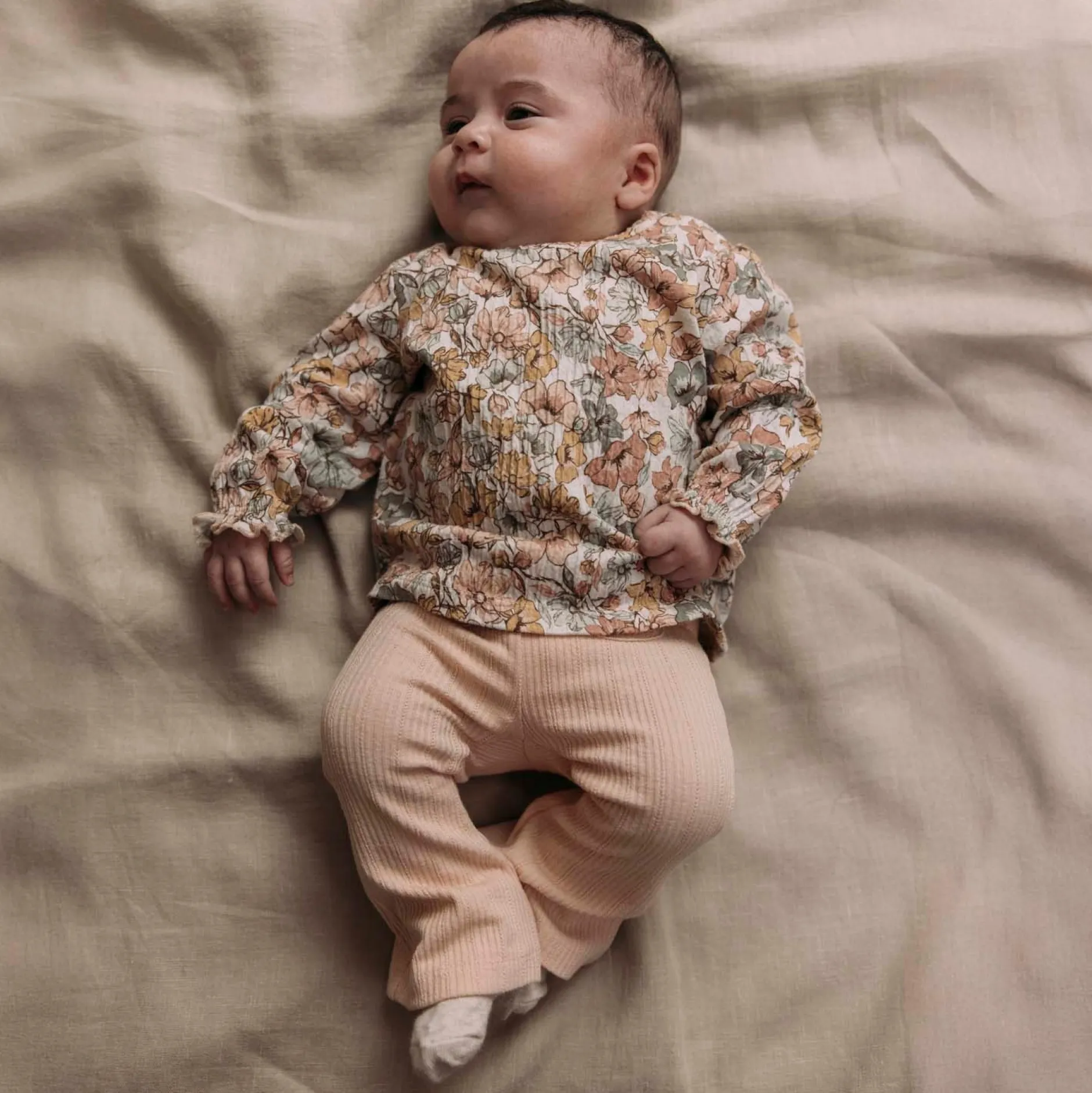 Broeken & Leggings|Broeken*Sweet Petit baby broek Ize effen roze Light Salmon