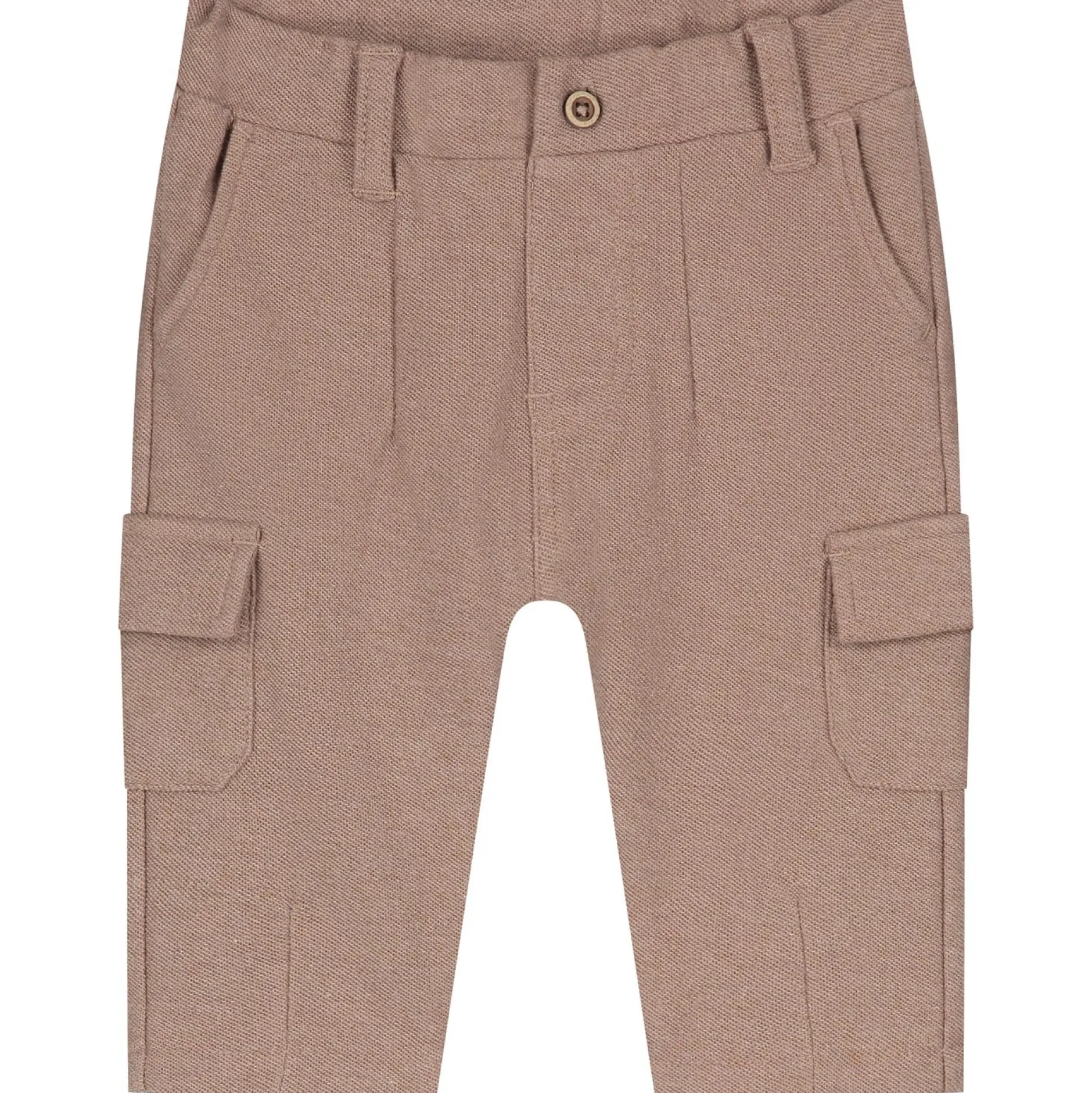 Broeken & Tuinbroeken|Broeken*Sweet Petit baby broek lange mouwen effen bruin DarkSand Melange