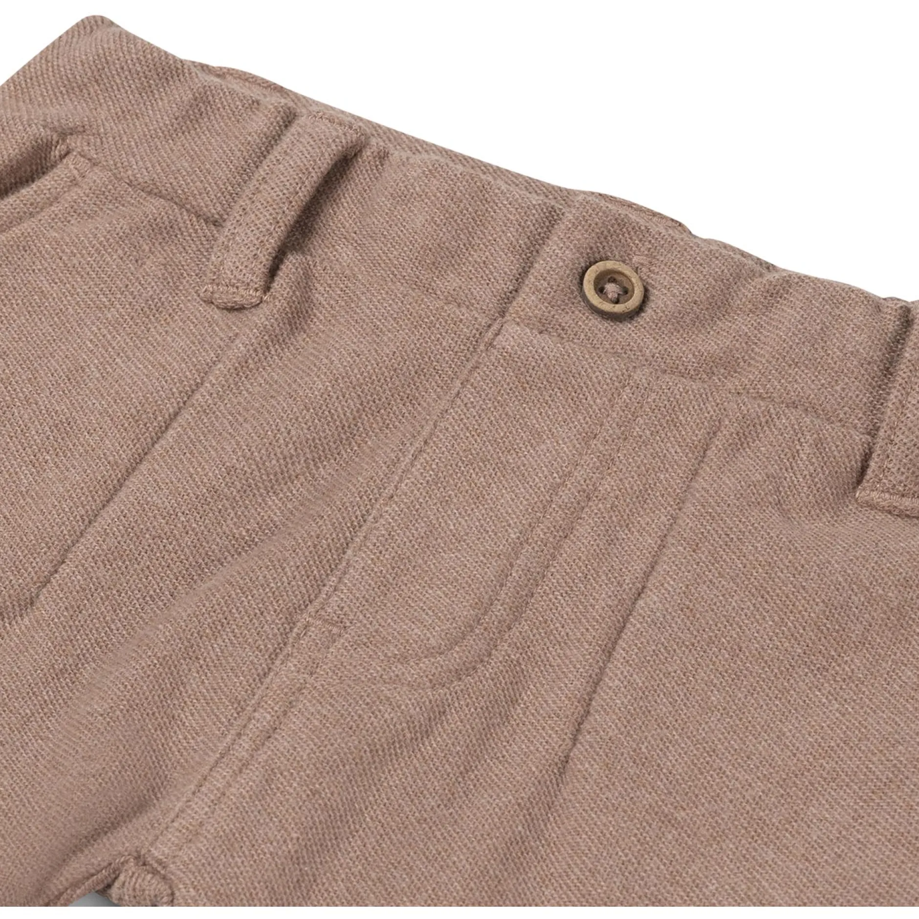 Broeken & Tuinbroeken|Broeken*Sweet Petit baby broek lange mouwen effen bruin DarkSand Melange