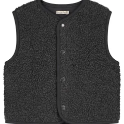 Truien & Vesten|Vesten*Sweet Petit baby gilet Bart mouwloos effen grijs Anthra Grey Melange