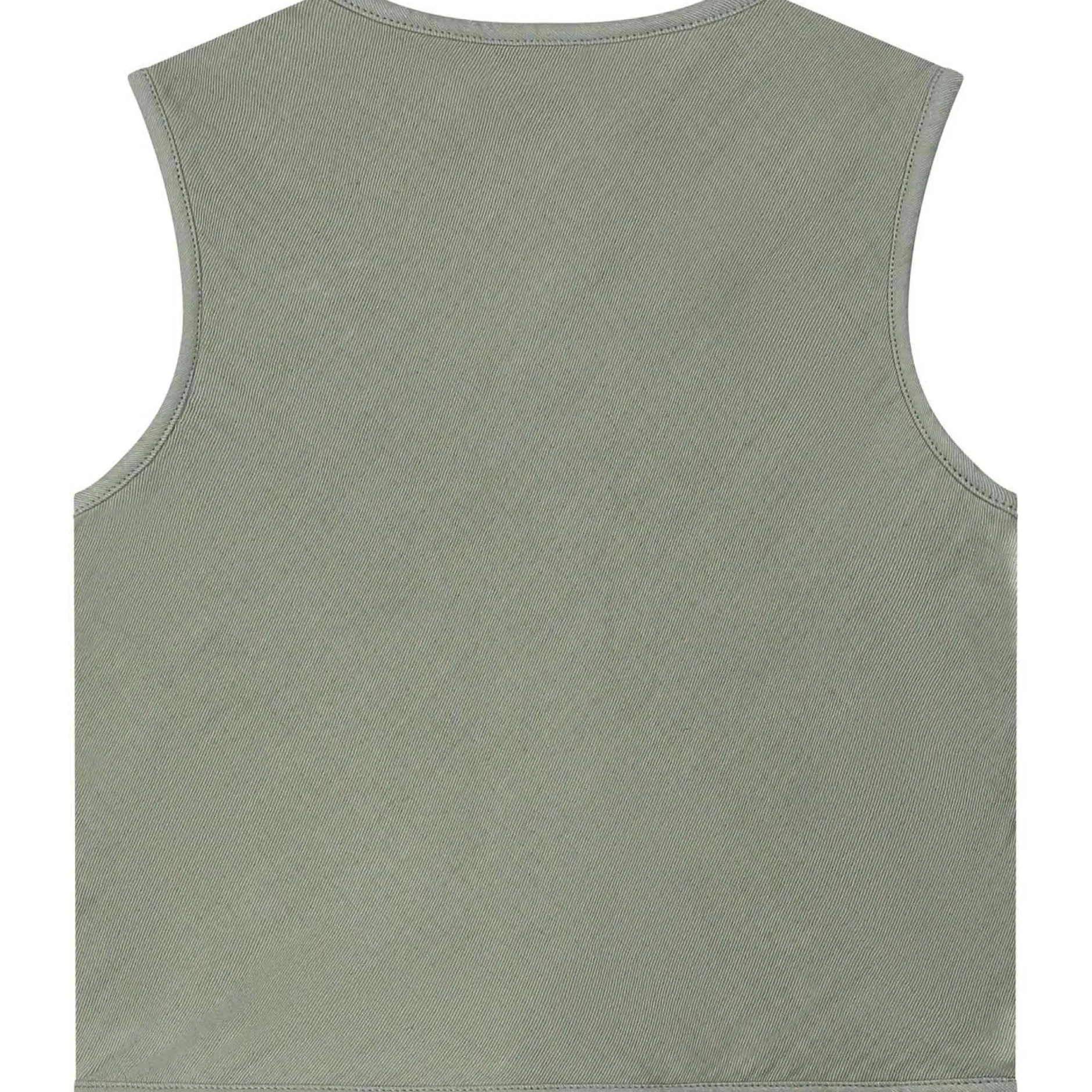 Truien & Vesten|Vesten*Sweet Petit baby gilet mouwloos effen groen Sage Green