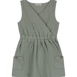 Jurken & Rokken|Jurken & Rokken*Sweet Petit baby jurk Merel mouwloos effen groen Sage Green