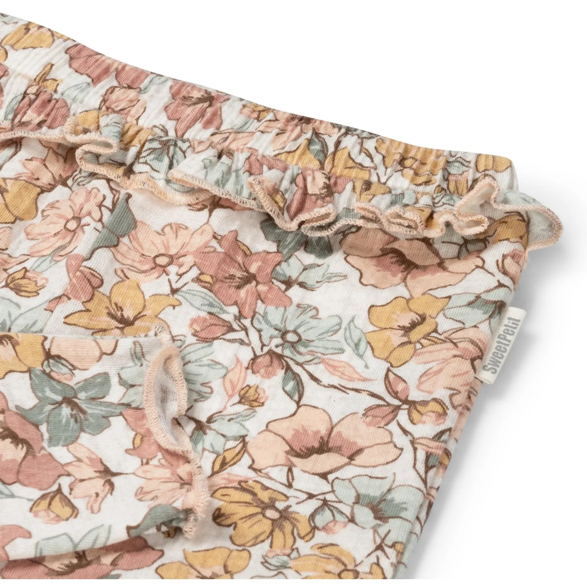 Broeken & Leggings|Leggings*Sweet Petit baby legging Pien bloemen beige Soft Ecru Melange
