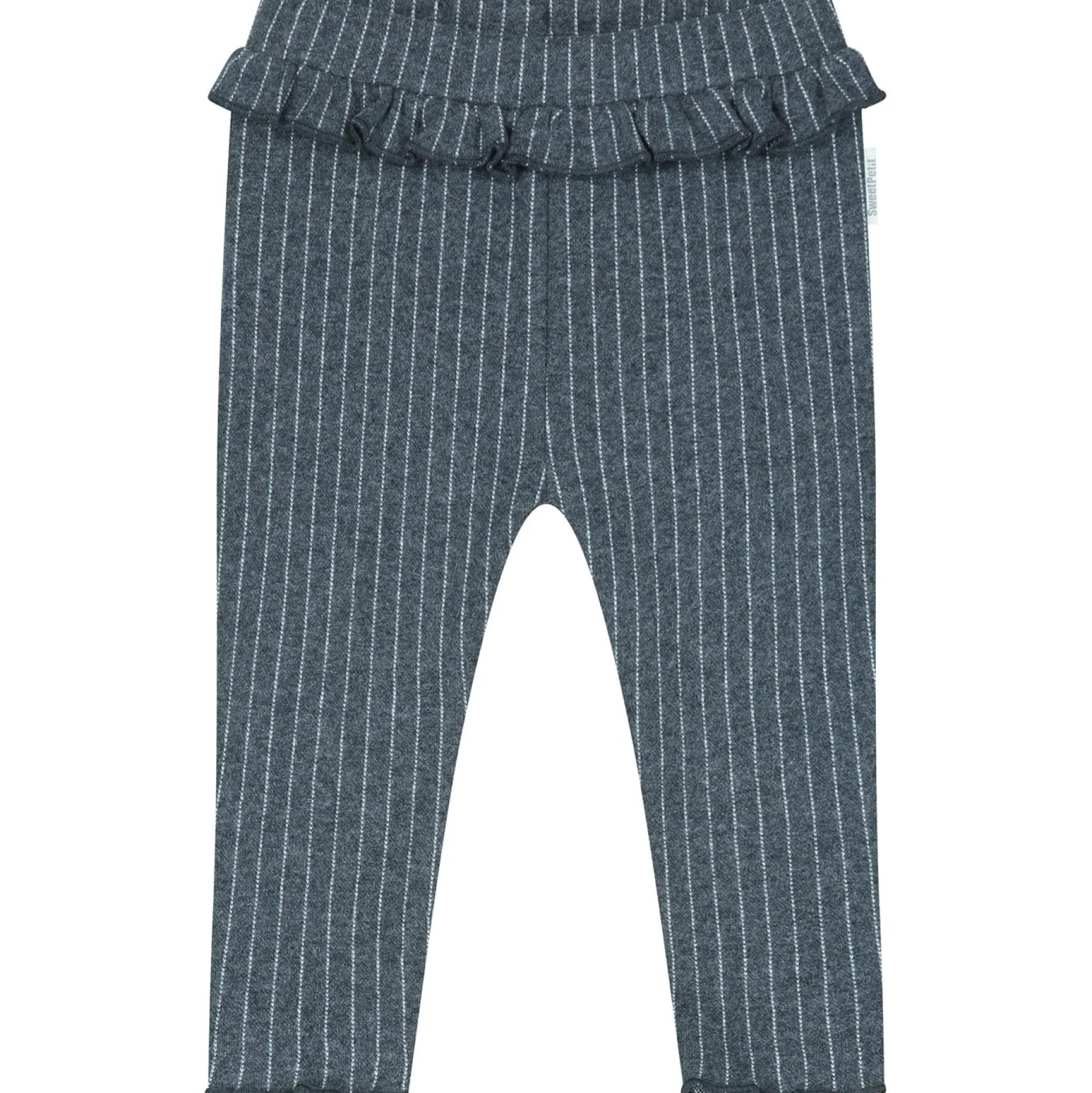 Broeken & Leggings|Broeken*Sweet Petit baby legging Pien strepen grijs Anthra Grey Melange