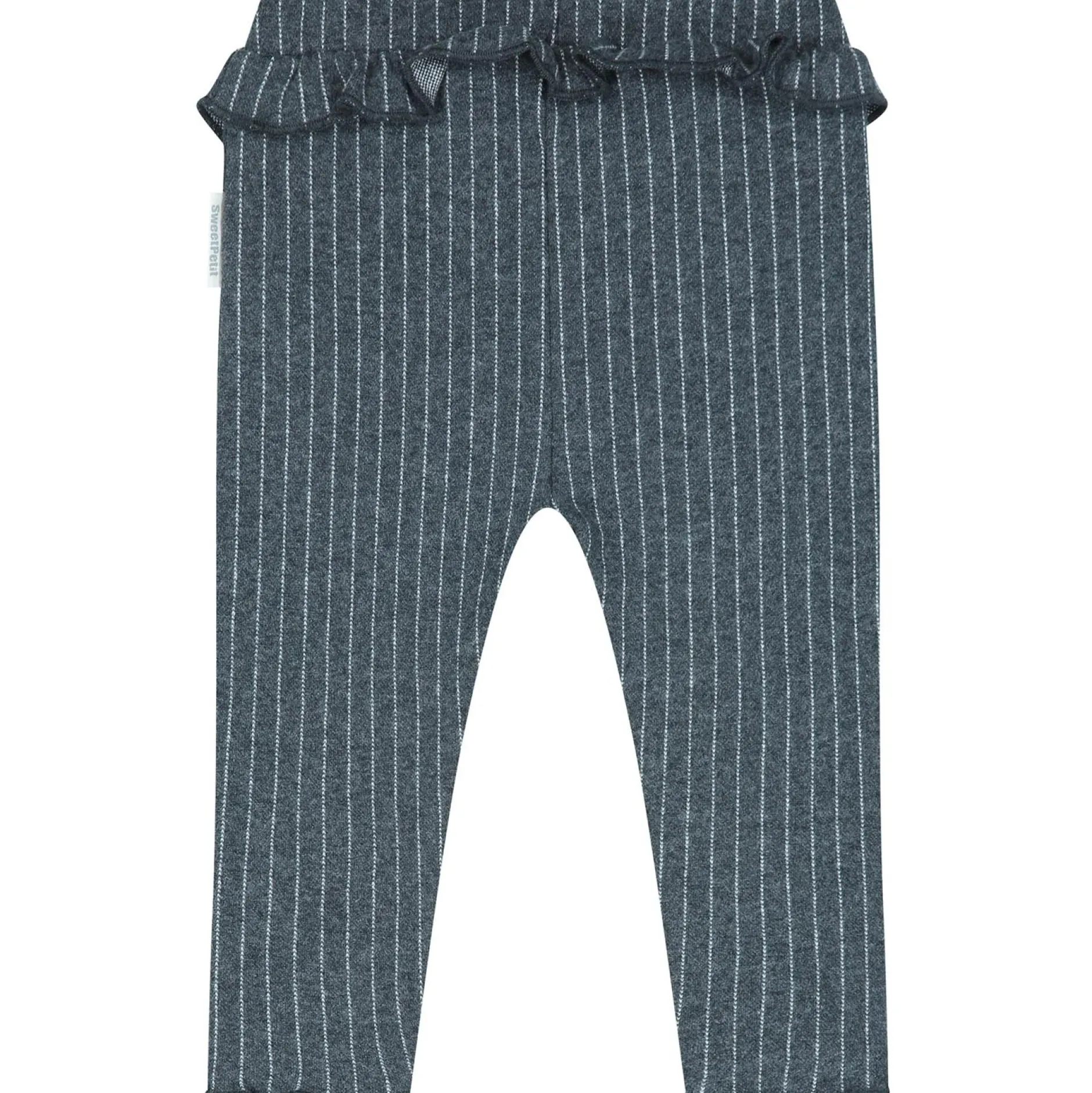 Broeken & Leggings|Broeken*Sweet Petit baby legging Pien strepen grijs Anthra Grey Melange