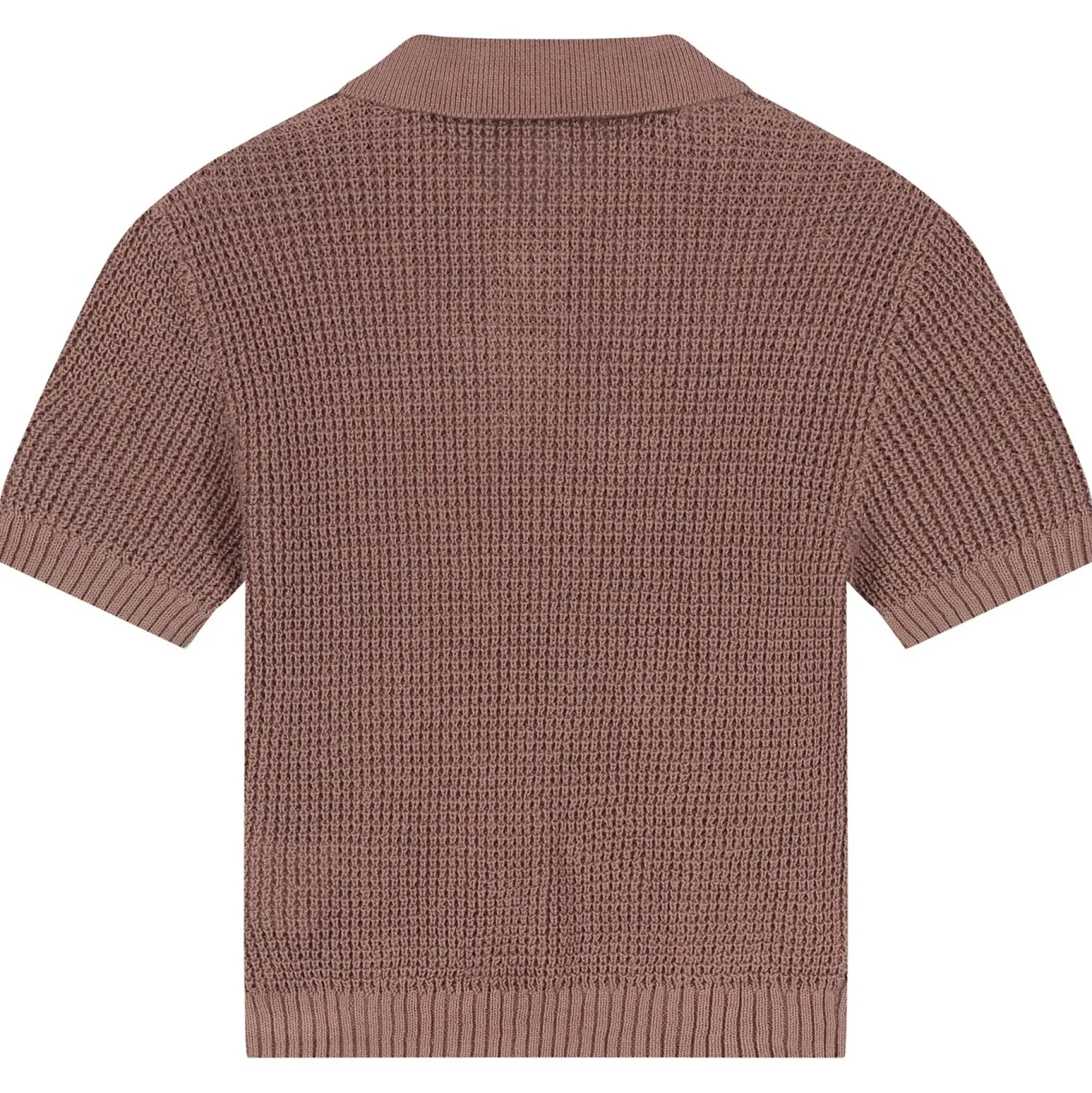 Truien & Vesten|Truien & Sweaters*Sweet Petit baby polo korte mouwen effen bruin Red Brown