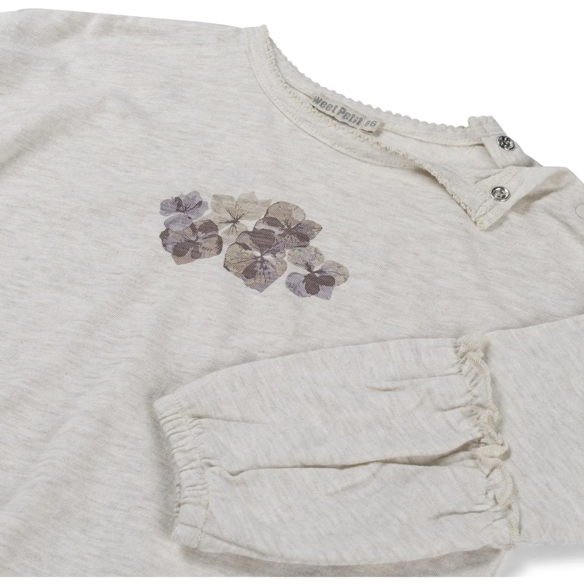 Shirts & Blouses|Shirts & Blouses*Sweet Petit baby shirt Else lange mouwen printopdruk beige Soft Ecru Melange