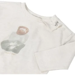 Shirts & Blouses|Shirts & Blouses*Sweet Petit baby shirt lange mouwen printopdruk beige Soft Ecru Melange
