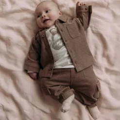 Shirts & Blouses|Shirts & Blouses*Sweet Petit baby shirt lange mouwen printopdruk beige Soft Ecru Melange