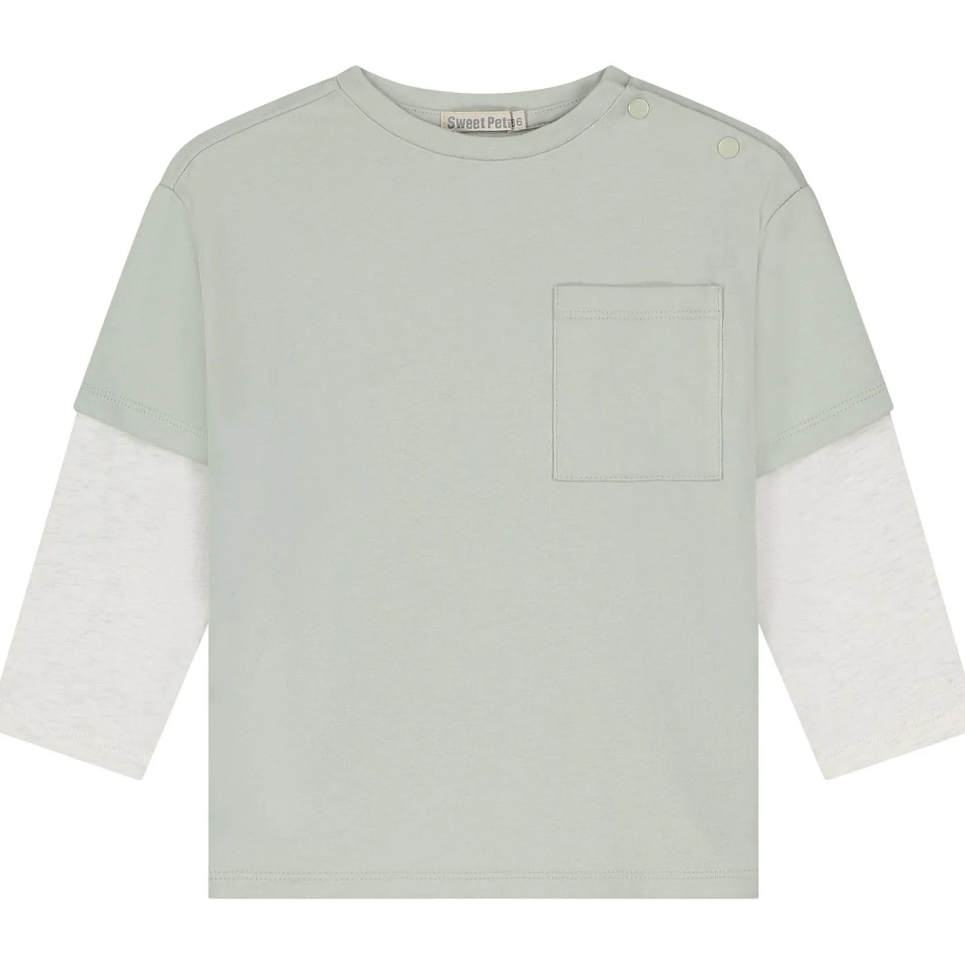 Shirts & Blouses|Shirts & Blouses*Sweet Petit baby shirt lange mouwen meerkleurig groen Soft Green