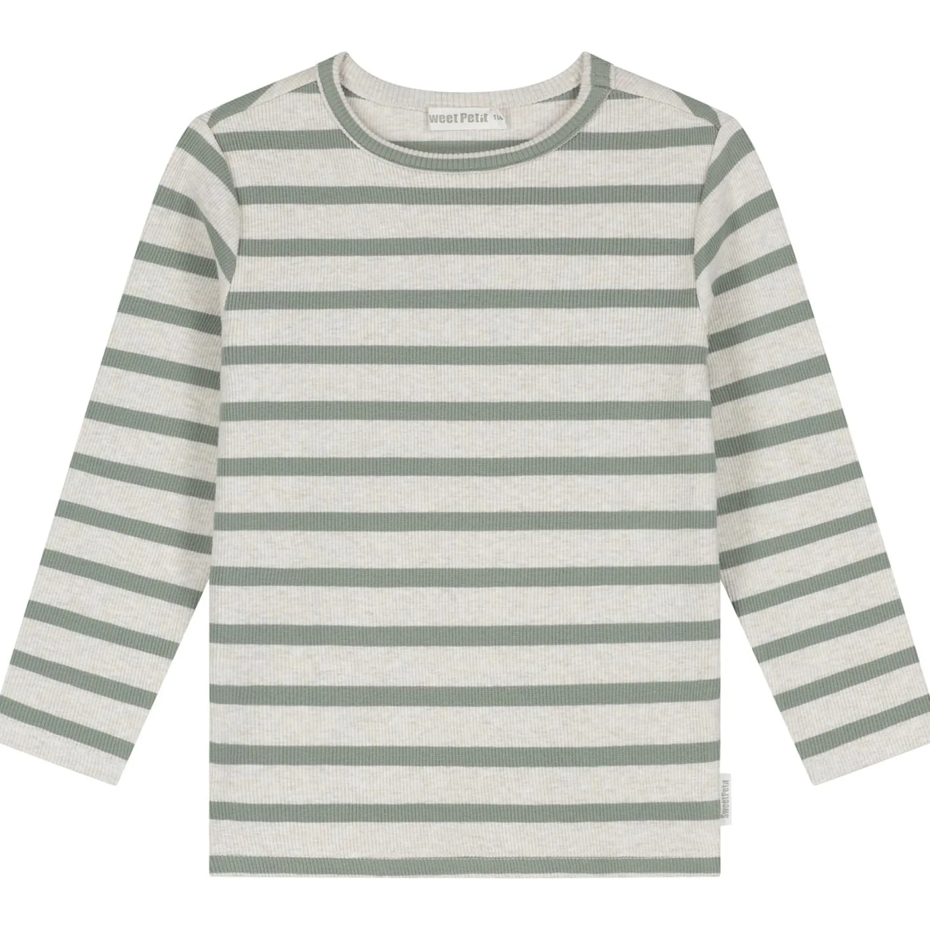 Shirts & Blouses|Shirts & Blouses*Sweet Petit baby shirt lange mouwen strepen groen Sage Green