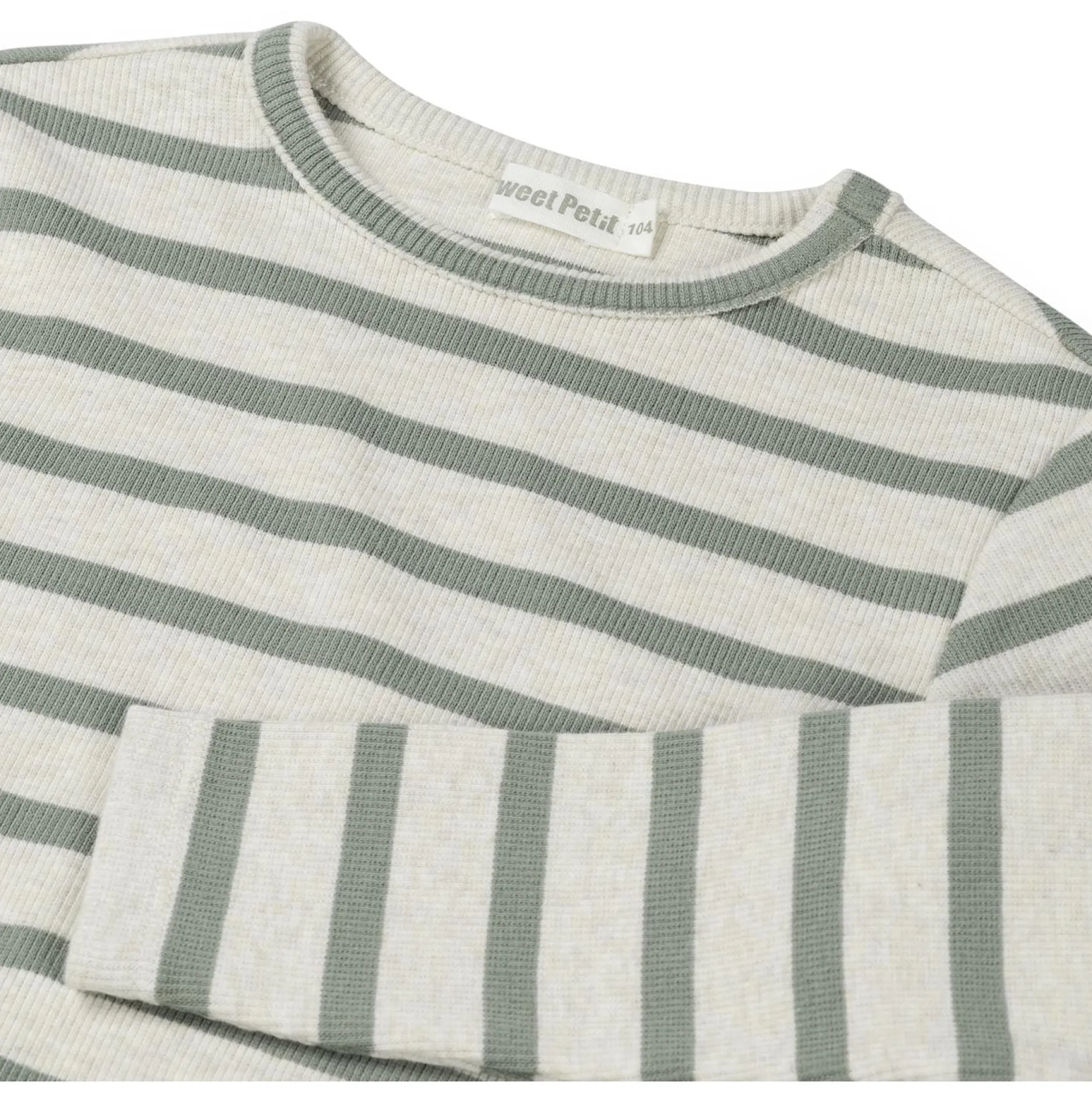 Shirts & Blouses|Shirts & Blouses*Sweet Petit baby shirt lange mouwen strepen groen Sage Green