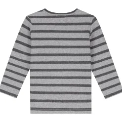 Shirts & Blouses|Shirts & Blouses*Sweet Petit baby shirt Mees lange mouwen strepen grijs Mid Stone Melange