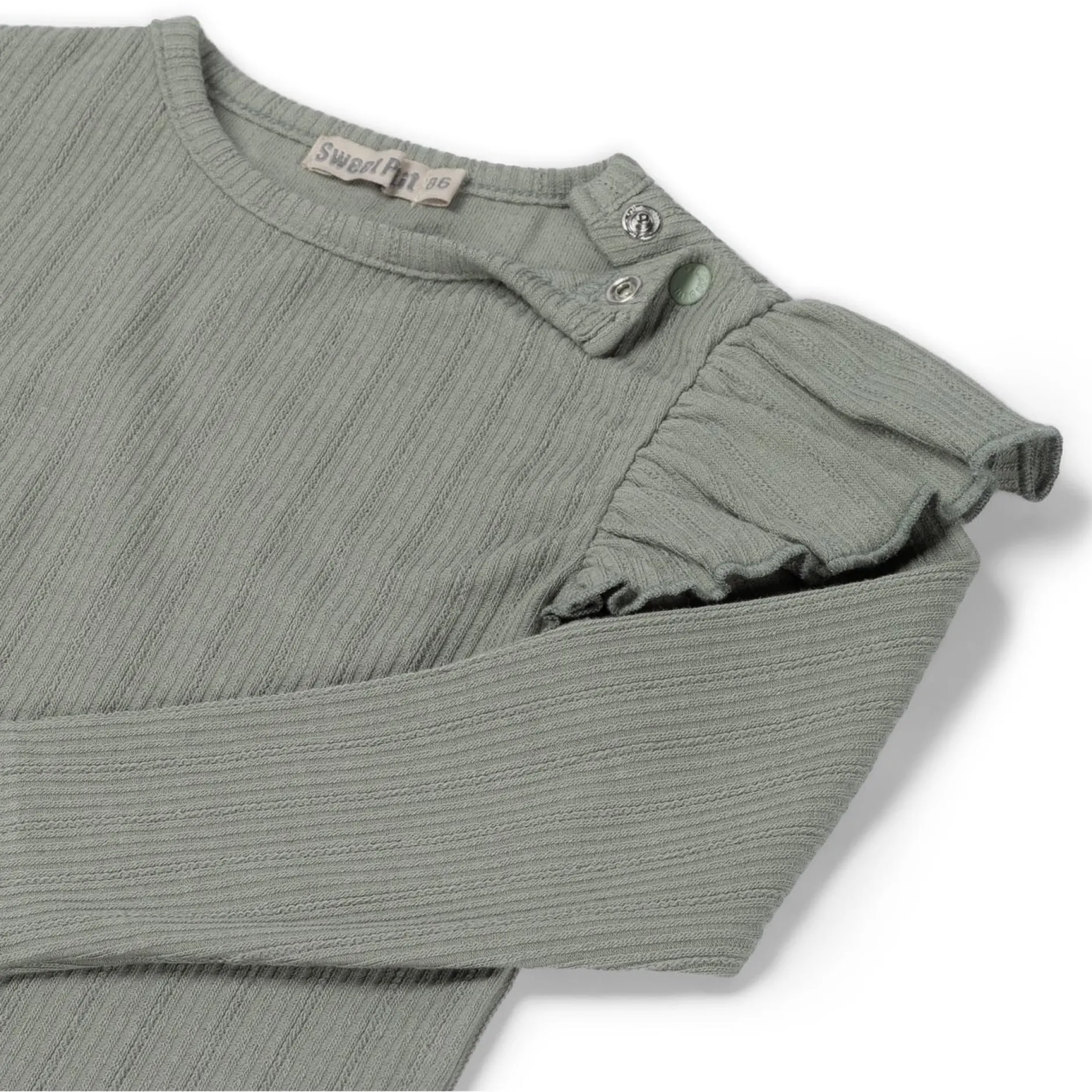 Shirts & Blouses|Shirts & Blouses*Sweet Petit baby shirt Meave lange mouwen effen groen Sage Green