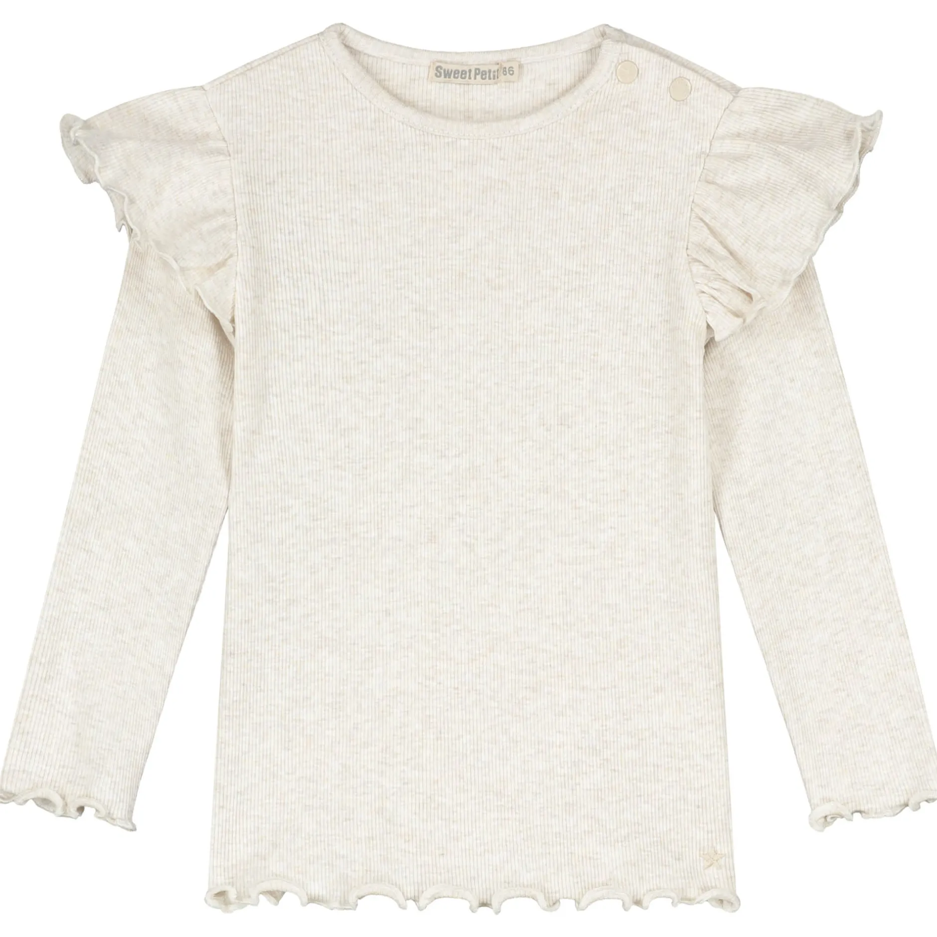 Shirts & Blouses|Shirts & Blouses*Sweet Petit baby shirt Meave lange mouwen effen wit Soft Ecru Melange